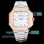 HBF Factory Swiss Copy Patek Philippe Cubitus 5821 White Dial Two-tone Rose Gold Watch 